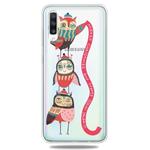 For Galaxy A70 Trendy Cute Christmas Patterned Clear TPU Protective Case(Red Band Bird)