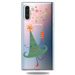For Galaxy Note10 Trendy Cute Christmas Patterned Clear TPU Protective Case(Happy Christmas Tree)