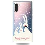 For Galaxy Note10 Trendy Cute Christmas Patterned Clear TPU Protective Case(Three Rabbits)