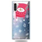 For Galaxy Note10 Trendy Cute Christmas Patterned Clear TPU Protective Case(Upside Down Snowman)