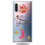 For Galaxy Note10 Trendy Cute Christmas Patterned Clear TPU Protective Case(Gift Bird)