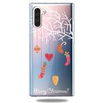 For Galaxy Note10 Trendy Cute Christmas Patterned Clear TPU Protective Case(White Tree Gift)