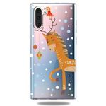 For Galaxy Note10 Trendy Cute Christmas Patterned Clear TPU Protective Case(Big Deer)