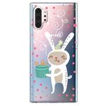 For Galaxy Note10 Pro Trendy Cute Christmas Patterned Clear TPU Protective Case(Gift Rabbit)