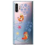 For Galaxy Note10 Pro Trendy Cute Christmas Patterned Clear TPU Protective Case(Snowflake and Birds)