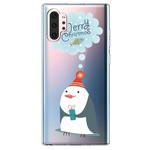 For Galaxy Note10 Pro Trendy Cute Christmas Patterned Clear TPU Protective Case(Penguin)