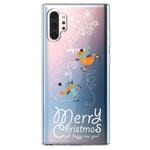 For Galaxy Note10 Pro Trendy Cute Christmas Patterned Clear TPU Protective Case(Ski Bird)