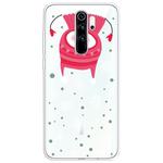 For Xiaomi Redmi Note 8 Pro Trendy Cute Christmas Patterned Clear TPU Protective Case(Upside Down Snowman)