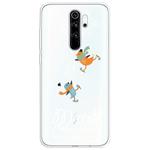 For Xiaomi Redmi Note 8 Pro Trendy Cute Christmas Patterned Clear TPU Protective Case(Ski Bird)