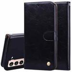 For Samsung Galaxy S21 5G Business Style Oil Wax Texture Horizontal Flip Leather Case with Holder & Card Slots & Wallet(Black)