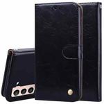 For Samsung Galaxy S21+ 5G Business Style Oil Wax Texture Horizontal Flip Leather Case with Holder & Card Slots & Wallet(Black)