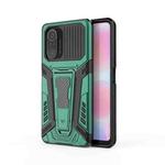 For Xiaomi Redmi K40 War Chariot Series Armor All-inclusive Shockproof PC + TPU Protective Case with Invisible Holder(Green)