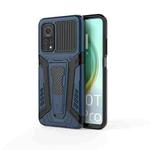 For Xiaomi Mi 10T 5G / 10T Pro 5G War Chariot Series Armor All-inclusive Shockproof PC + TPU Protective Case with Invisible Holder(Blue)