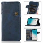For iPhone 12 mini KHAZNEH Dual-Splicing Cowhide Texture Horizontal Flip Leather Case with Holder & Card Slots & Wallet & Lanyard (Blue)