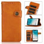 For iPhone 12 mini KHAZNEH Dual-Splicing Cowhide Texture Horizontal Flip Leather Case with Holder & Card Slots & Wallet & Lanyard (Brown)