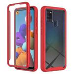 For Samsung Galaxy A21s Starry Sky Full Body Hybrid Shockproof Phone Case(Red)