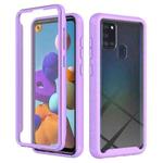 For Samsung Galaxy A21s Starry Sky Full Body Hybrid Shockproof Phone Case(Light Purple)