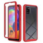 For Samsung Galaxy A31 Starry Sky Full Body Hybrid Shockproof Phone Case(Red)