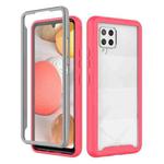 For Samsung Galaxy A42 5G Starry Sky Full Body Hybrid Shockproof Phone Case(Rose Red)