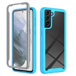 For Samsung Galaxy S21+ 5G Starry Sky Full Body Hybrid Shockproof Phone Case(Sky Blue)