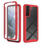 For Samsung Galaxy S21+ 5G Starry Sky Full Body Hybrid Shockproof Phone Case(Red)