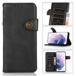 For Samsung Galaxy S21+ 5G KHAZNEH Dual-Splicing Cowhide Texture Horizontal Flip Leather Case with Holder & Card Slots & Wallet & Lanyard(Black)