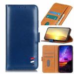 For Huawei P50 Pro 3-Color Pearl Texture Magnetic Buckle Horizontal Flip PU Leather Case with Card Slots & Wallet & Holder(Blue)