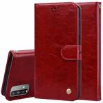For Xiaomi Redmi 9T Business Style Oil Wax Texture Horizontal Flip Leather Case with Holder & Card Slots & Wallet(Red)