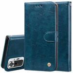 For Xiaomi Redmi Note 10 Pro Business Style Oil Wax Texture Horizontal Flip Leather Case with Holder & Card Slots & Wallet(Blue)