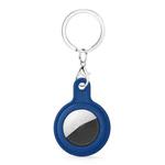 Gel Leather Case Cover with Switchable Keychain Ring for AirTag(Diamond Blue)