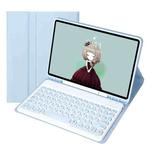 YT098B Detachable Candy Color Skin Feel Texture Round Keycap Bluetooth Keyboard Leather Case For iPad Air 4 10.9 2020 / Air 5 10.9 2022 (White Ice)