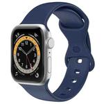 Double Wear TPU Silica Gel Watch Band For Apple Watch Ultra 49mm / Series 8&7 45mm / SE 2&6&SE&5&4 44mm / 3&2&1 42mm(Midnight Blue)