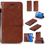 For Huawei Honor 9X Pro Elephant Embossing Horizontal Flip Leather Case with Holder & Card Slots & Wallet & Lanyard(Brown)