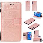 For Huawei Honor 9X Pro Elephant Embossing Horizontal Flip Leather Case with Holder & Card Slots & Wallet & Lanyard(Rose Gold)