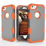 Contrast Color Silicone + PC Shockproof Case For iPhone 6(Grey+Orange)