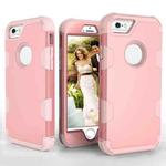 Contrast Color Silicone + PC Shockproof Case For iPhone 6(Rose Gold)