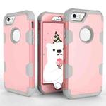 Contrast Color Silicone + PC Shockproof Case For iPhone 6(Rose Gold+Grey)