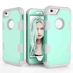 Contrast Color Silicone + PC Shockproof Case For iPhone 6(Mint Green+Grey)