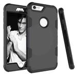 Contrast Color Silicone + PC Shockproof Case For iPhone 6 Plus(Black)