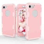 Contrast Color Silicone + PC Shockproof Case For iPhone 8 / 7(Rose Gold)