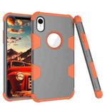 Contrast Color Silicone + PC Shockproof Case For iPhone XR(Grey+Orange)