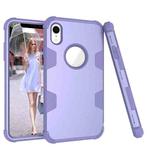 Contrast Color Silicone + PC Shockproof Case For iPhone XR(Purple)