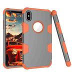 Contrast Color Silicone + PC Shockproof Case For iPhone XS Max(Grey+Orange)
