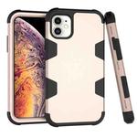 Contrast Color Silicone + PC Shockproof Case For iPhone 11(Gold+Black)