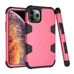 Contrast Color Silicone + PC Shockproof Case For iPhone 11 Pro(Rose Red+Black)