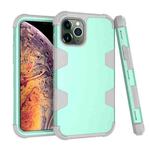 Contrast Color Silicone + PC Shockproof Case For iPhone 11 Pro(Mint Green+Grey)