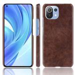 For Xiaomi Mi 11 Lite Shockproof Litchi Texture PC + PU Case(Brown)