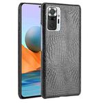 For Xiaomi Redmi Note 10 Pro (India version) / Note 10 Pro Max Shockproof Crocodile Texture PC + PU Case(Black)