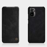 For Xiaomi Redmi Note 10 4G NILLKIN QIN Series Crazy Horse Texture Horizontal Flip Leather Case with Card Slot(Black)