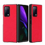 For Huawei Mate X2 Leather Texture + PC Full Coverge Folding Case(Red Cross Texture)
